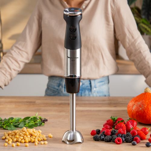Moulinex Quickchef+, Hand Blender, 1000W, Chopper 500ML, Beaker 800ML, 3IN1, 20 Speeds, Stainless Steel Foot&nbsp;- DD673810